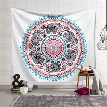 

Mandala Geometric Tapestry Wall Hanging Indian Elephant Wall Art Tapestry Polyester Bedroom Decorative Couch Blanket Tapestries