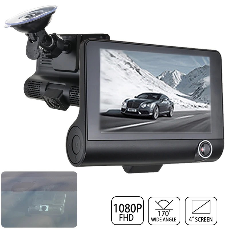 Mayitr 1 комплект " двойной объектив HD 1080P Автомобильный D-VR видео автомобиль ночного видения видеорегистратор+ камера заднего вида Поддержка 8-32G TF карта