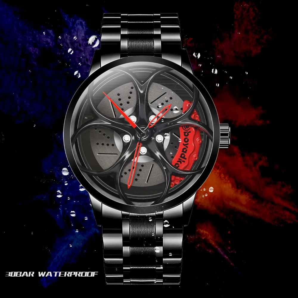 3D Car Racing Men Watch Sport Waterproof Men Watches Auto Rim Hub Creative Quartz Wrist Watch Relogio Masculino Drop Shipping