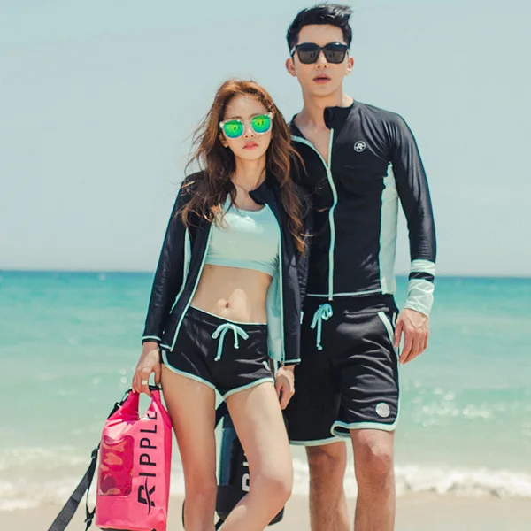 

South Korea Diving Suit Split Type Quick Drying Clothes Zipper Sun-resistant Jellyfish Men And Women Long Sleeve Swimsuit Wetsui