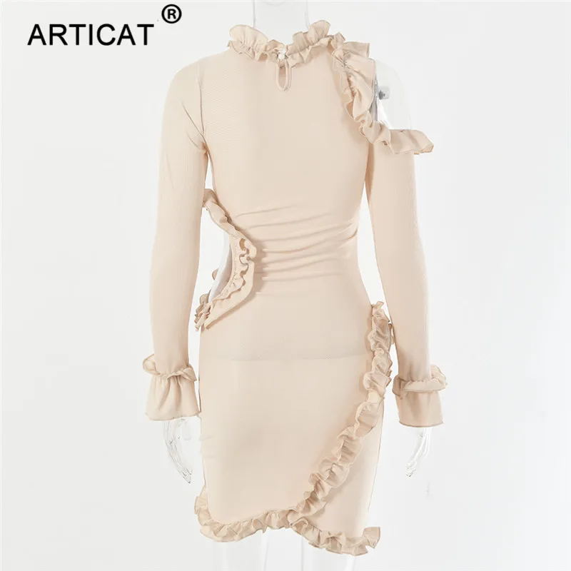 Артикат ажурное кружевное сексуальное облегающее платье женское осенне-зимнее платье Водолазка с длинным рукавом облегающее вечернее платье vestidos