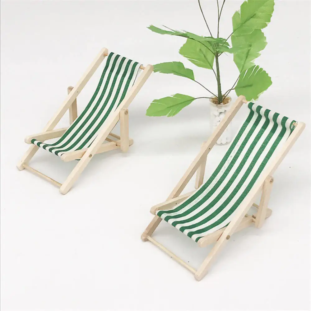Details about   Mini Dollhouse Miniature Garden Beach Furniture Folding Deck Chair cake decor 