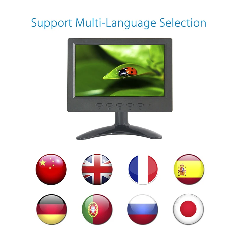 ZHIXIANDA 7 ġ 1024x600 ׼ ġ ũ ũž  AV BNC VGA HDMI USB Է