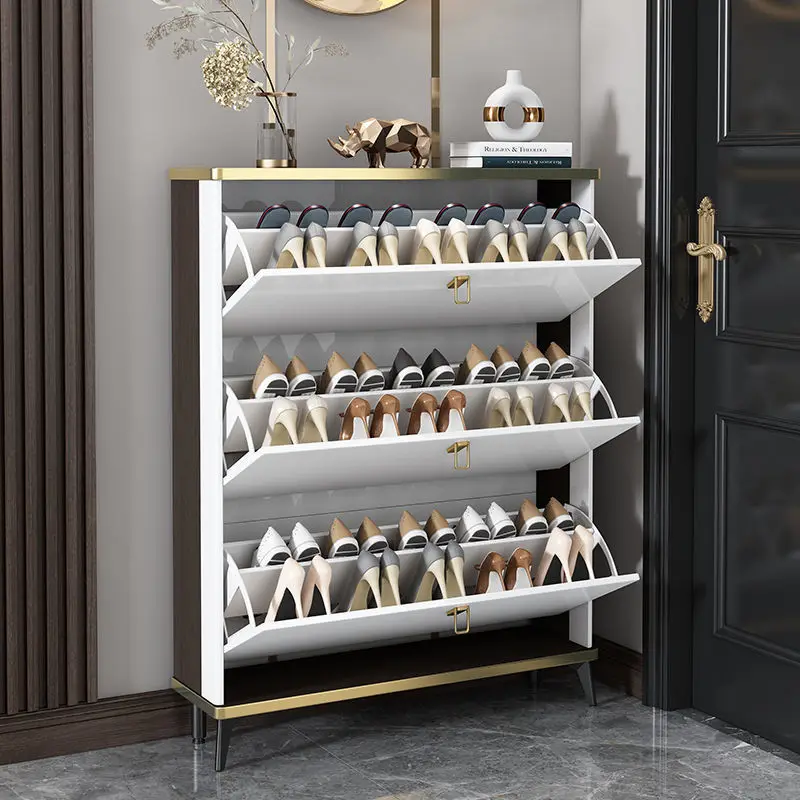 Living Room Household Furniture Ultra-thin Shoe Cabinets Dormitory Hallway Porch Shoe Shelf Small Apartment Hotel Storage Rack