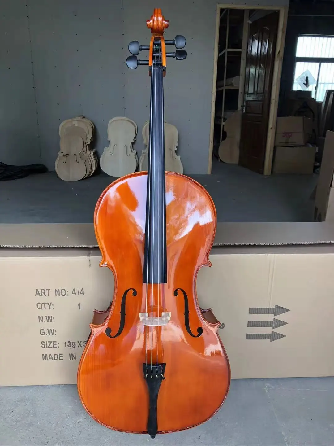 Full Wooden Brown Cello 1/8 1/4 2/4 3/4 4/4 | Спорт и развлечения