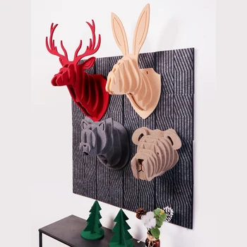

2020 New Ins Hot Nordic Style 9mm Felt Fabric Designer DIY Handmade 3D Animal Deer Wall Decoration Fieltro Para Manualidades