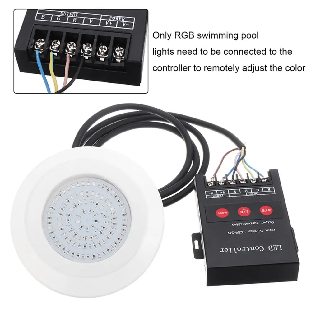 72LED 9 Вт подводный бассейн свет спа Пруд Лампа DC12V IP68 водонепроницаемый RGB с контроллером белый теплый белый