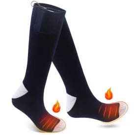 Зимние носки унисекс с подогревом с Электрический перезаряжаемый аккумулятор Комплект для хронически холодных ног Тепловой Теплый Вязание Хлопок Sox - Цвет: Royal blue