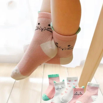 

Children's Socks Spring Summer New Boys Girls Cotton Thin Breathable Baby Mesh Sock Soft for Newborn Toddlers Infant White