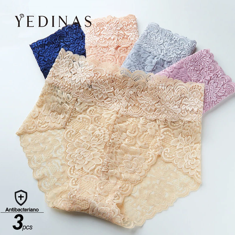 Yedinas 3 шт./лот сексуальные женские трусики кружевное нижнее белье трусы хлопковые