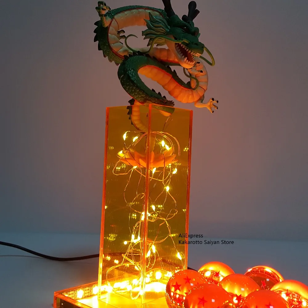 Dragon Ball Z Goku вызов Shenron светодиодные игрушки в виде персонажа из аниме Dragon Ball Супер Лето Shenron Led сцена фигурка DBZ