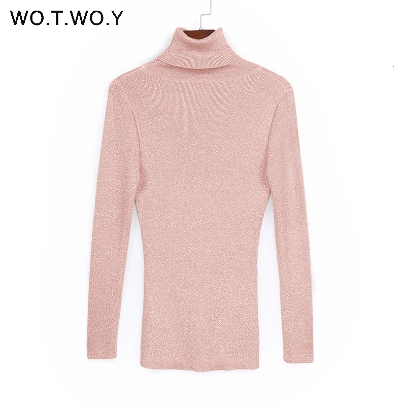 Shiny Sequins Women Turtleneck  Pullovers Sweater Long Sleeve 2017 Womens Knitted Sweaters Solid Autumn Winter Jumper New