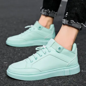 

M- Brand designer Autumn new men's casual wild simple solid color trend male middle help breathable wear resistant shoes men