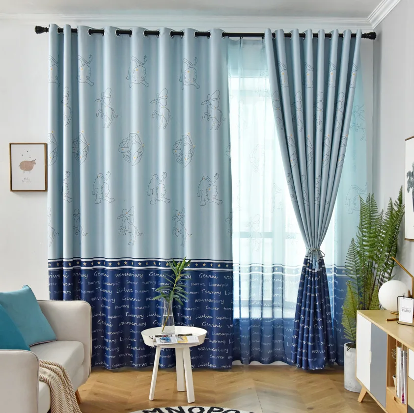 Northern Europe's Twelve-Star Simple and Modern Full-light Curtains for Living Dining Room Bedroom. | Дом и сад