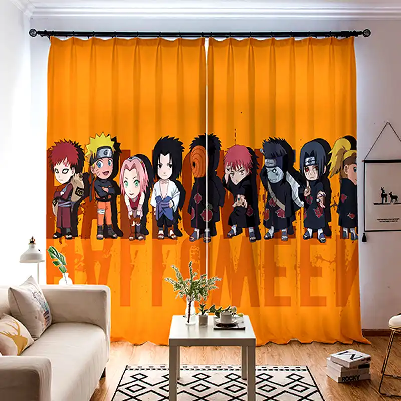 Naruto Anime 2 Panels Set Window Curtains Block Out Fabric Drapes Darkening Thermal Insulated Living Bedroom Aliexpress