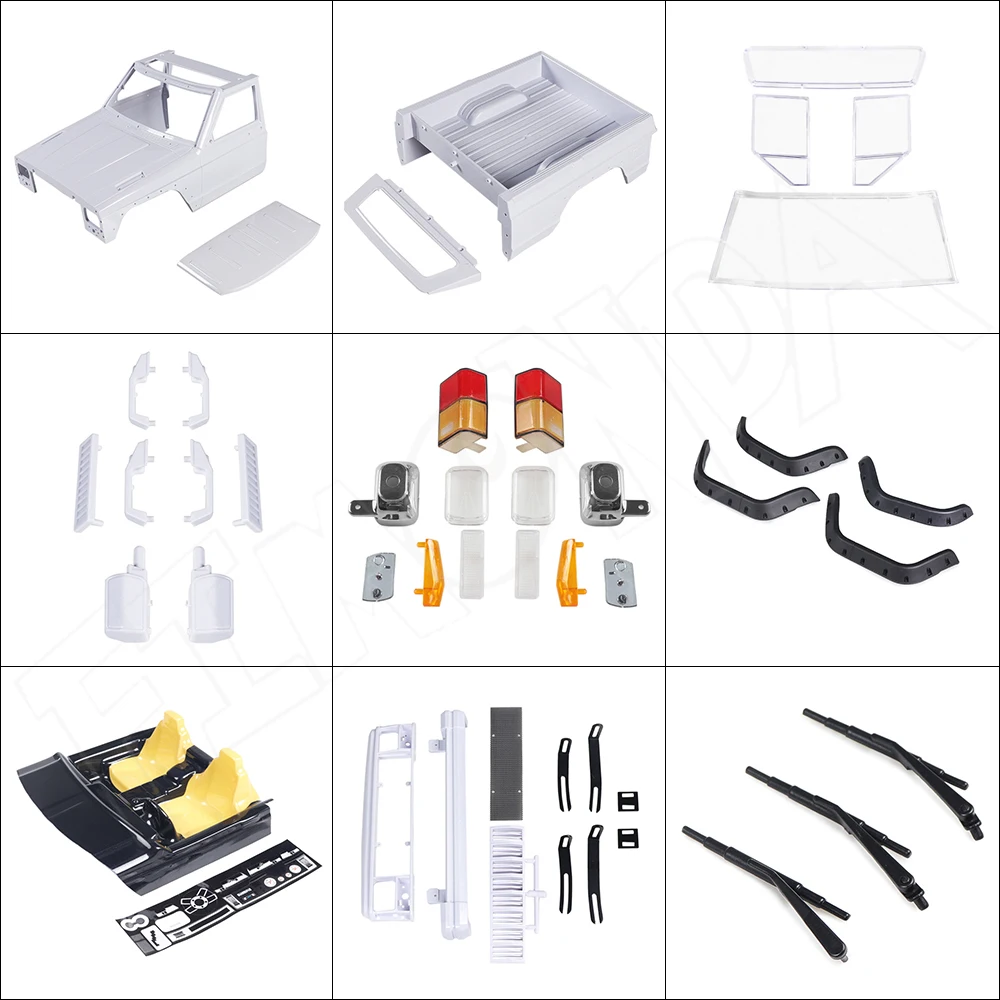 1/10 RC автомобиль Жесткий Пластиковый корпус комплект оболочки 313 мм Колесная база Cherokee Пикап для комплект автомобильных принадлежностей для передней и задней оси SCX10 90046 90047 RGT 86100