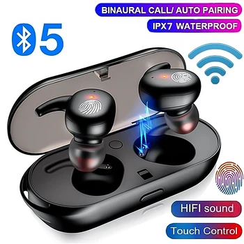 

TWS Wireless headphones 5.0 Bluetooth Earphone Noise Reduction Headsets Wireless Sports Waterproof Earphones For iPhone Samsung