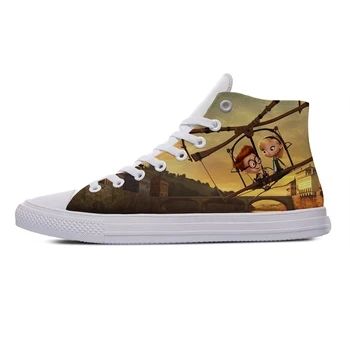 

2019 Hot Cool Fashion Casual Canvas Shoes High Top Breathable Lightweight Sneakers 3D Print For Men Women Mr. Peabody & Sherman