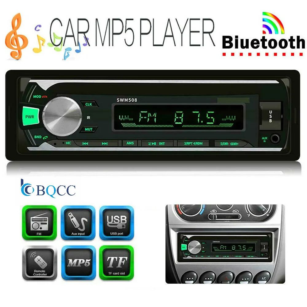 1DIN Bluetooth автомобильный стерео MP3-плеер AUX USB аудио копия радио приемник в тире Авторадио