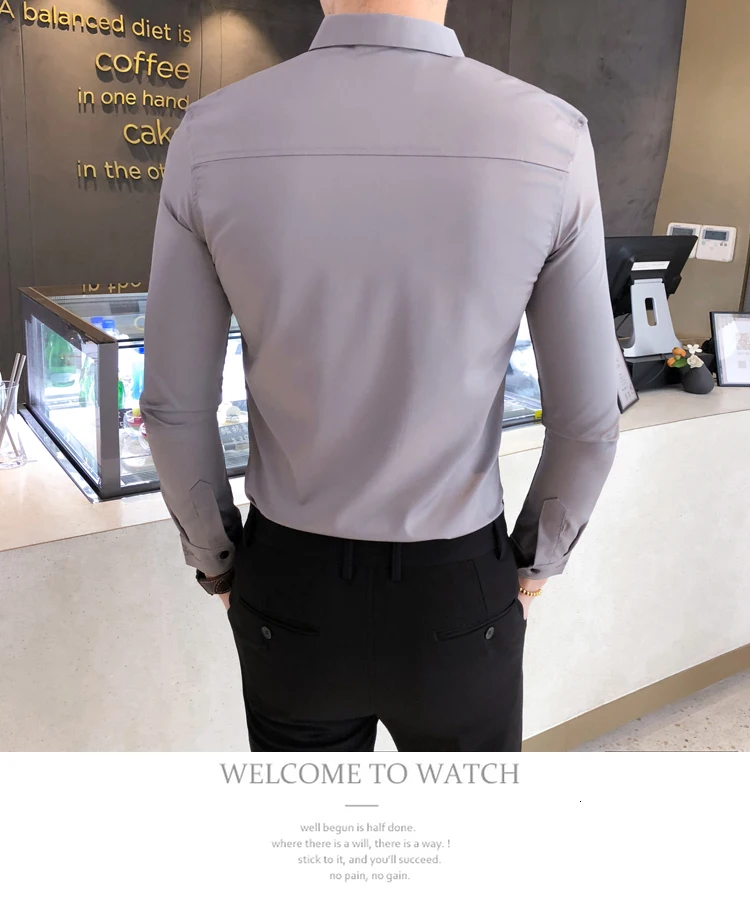 Kemeja Pria, приталенная Мужская рубашка с длинным рукавом, весна, Social Club Prom рубашка, Camisa Masculina, новая Корейская вышитая рубашка для мужчин