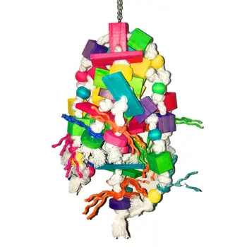 

Wooden Large and Medium Parrot Bird Bite Toy Banana Apple String Large String Cotton Knot Toy Parrot Supplies