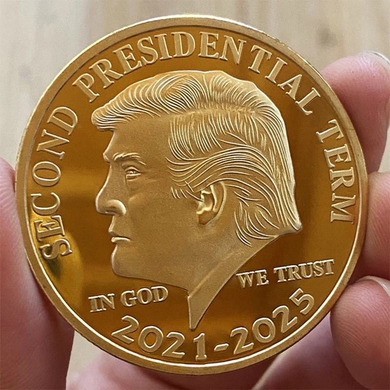 Дональд Дж. Трамп президент США памятный значок тиснением сувенир с покрытием