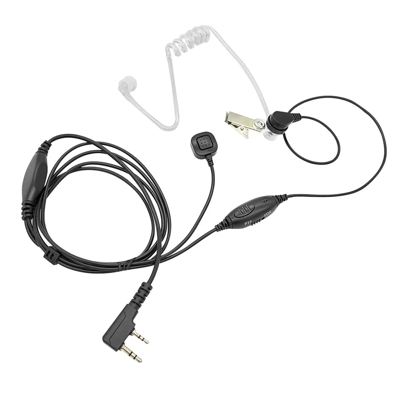 

Covert Walkie Talkie, Noise Reduction Earpiece, VOX Headset with Finger PTT, Compatible for Baofeng Kenwood