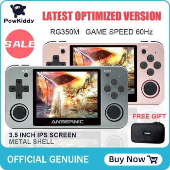 

Powkiddy RG350M handheld game console metal shell console open source system 3.5 inch IPS screen retro ps1 arcade 3D new games