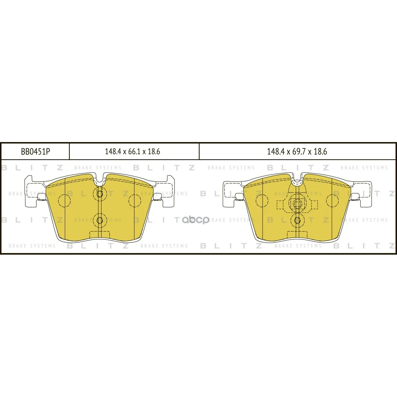 Колодки Тормозные Дисковые Blitz Bb0451p Blitz арт. BB0451P