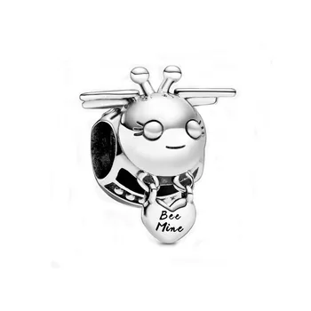 

2020 New 925 Sterling Silver Animal Bead Bewitching My Heart Bee Mine Charm Fit Original Pandora Bracelet For DIY Jewelry Making