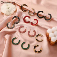 

Geometric C-shaped Earrings for Women 2021 Trend Temperament Niche Leopard Print Stud Earring Aesthetic Korean Fashion Jewelry