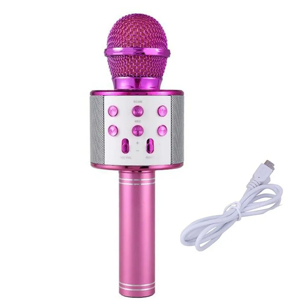 pink Микрофон телефон пение беспроводной микрофон Национальный караоке артефакт металлический микрофон беспроводной микрофон - Цвет: pink