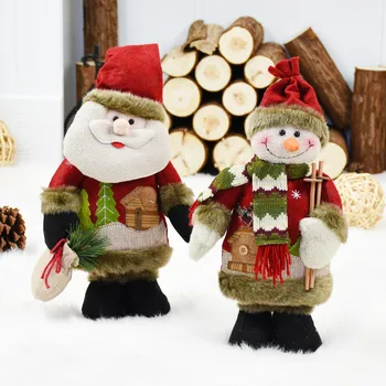 

Christmas Decorations for Home Standing Figures Santa Claus Snowman Doll Merry Xmas Birthday Gift Kids Toy Articulos De Navidad