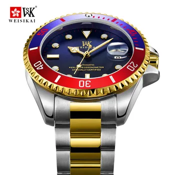 

WEISIKAI Original Brand Mens Mechanical Watch Luxury Stainless Steel Waterproof Shockproof Male Wristwatches Relogio Masculino