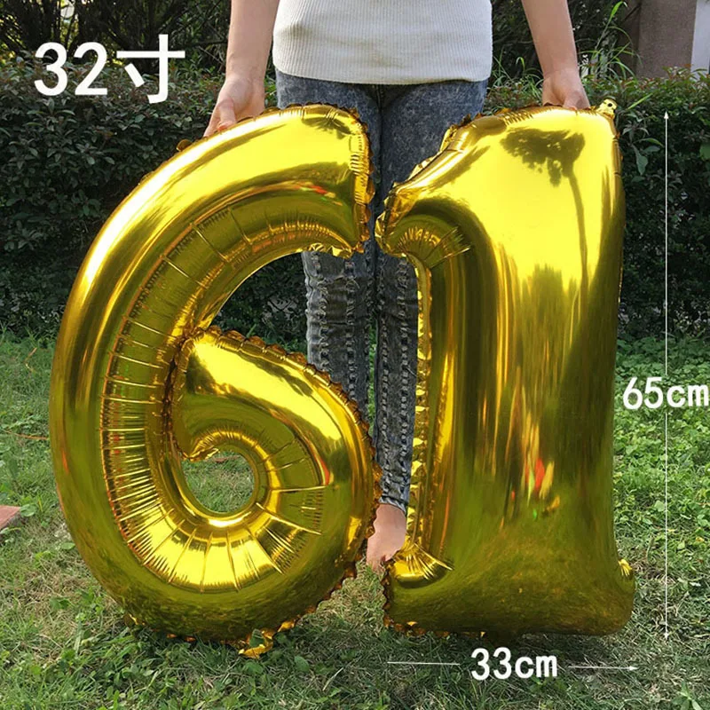 

32 Inch Big Foil Birthday Balloons Air Helium Number Balloon Figures Happy Birthday Party Decorations Kid Baloons Birthday Balon