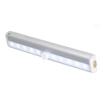 

Smart Led Night Light Human infrared Induction Sensor Light Battery Recharging Lamp 10 LED Wardrobe Cabinet Lights