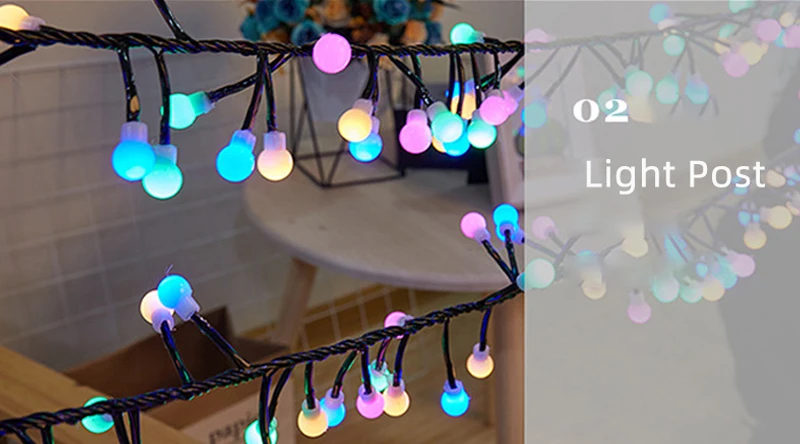 3M200LED шар маленькая лампочка Рождественская гирлянда ЕС вилка 220 В гирлянда для спальни Сказочный свет наружная Свадебная вечеринка украшение