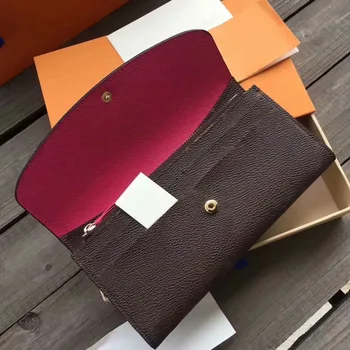 

High quality European and American fashion Women's Genuine Leather envelope Wallet High quality portable wallet Clutch With box
