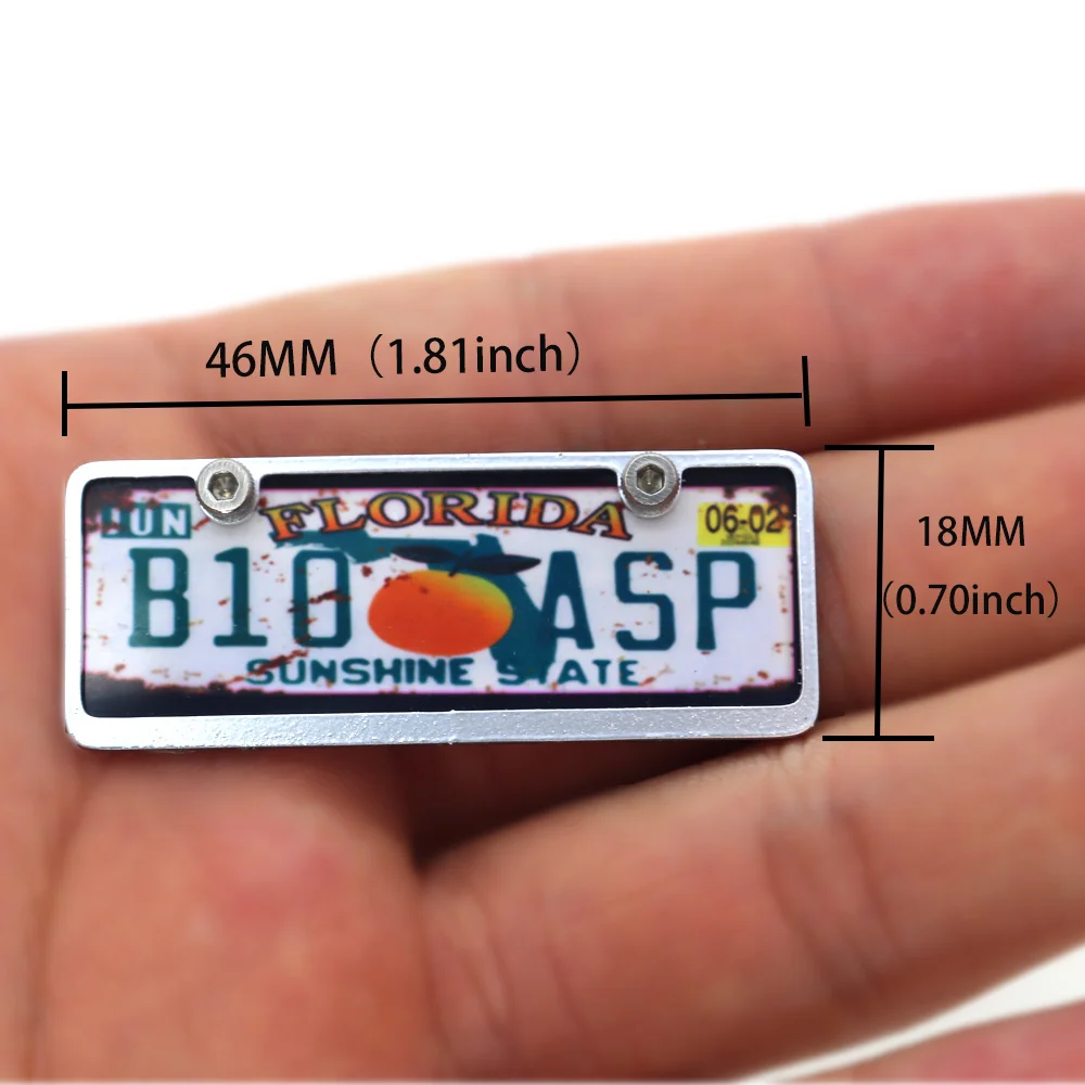 1Pcs RC Custom License Plate Metal Frame Strength Waterproof for 1:10 Tamiya CC01 Axial Scx10 Traxxas Trx-4 Trx4 Crawler Car - Image 4