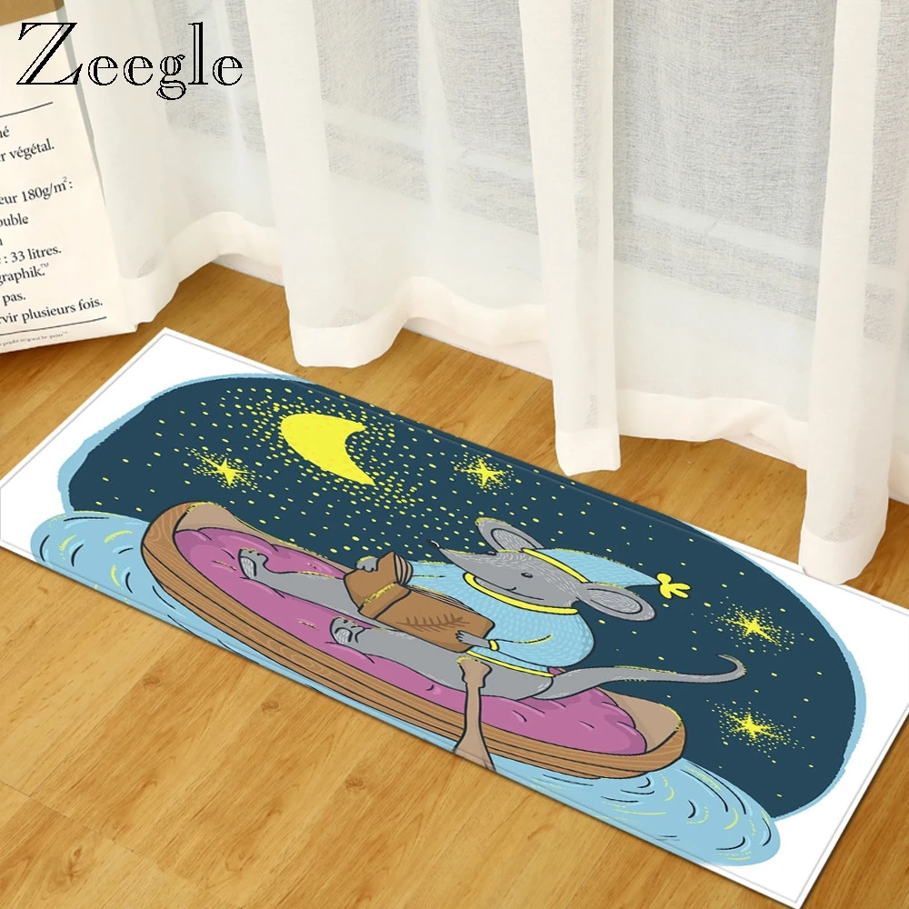Новогодний кухонный коврик Zeegle для замены нескользящий напольный прихожей