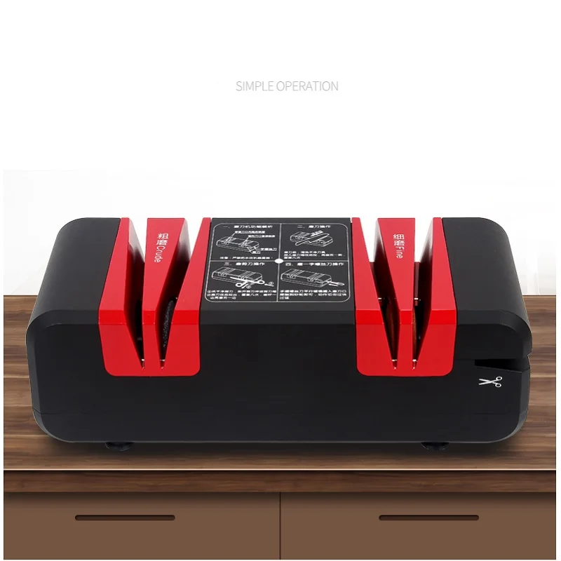 1Pcs Electric Sharpener Plug In Automatic Power Supply Emery Plastic Grinder Knife Sharper