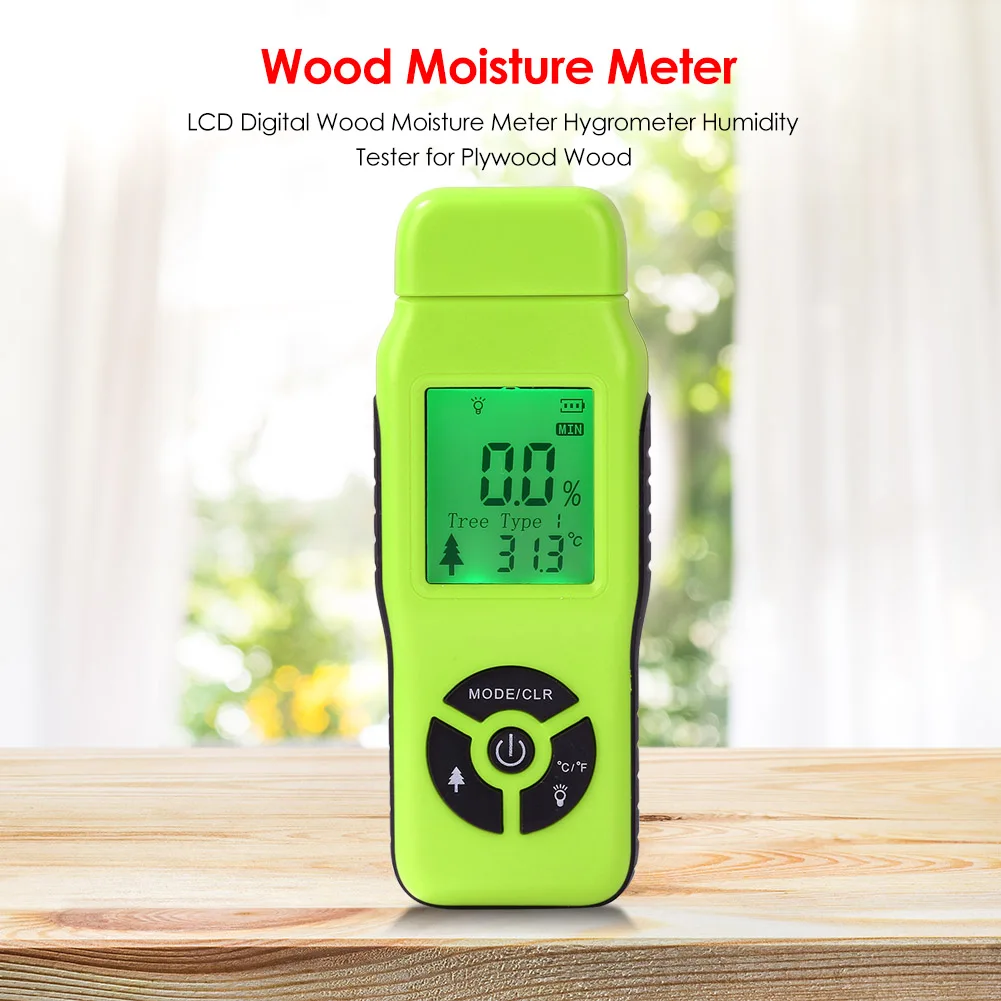 Handheld Two Pins Wood Moisture Meter Digital Moisture Meter Tester Pin Type Water Leak Humidity Tester Timber Damp Detector