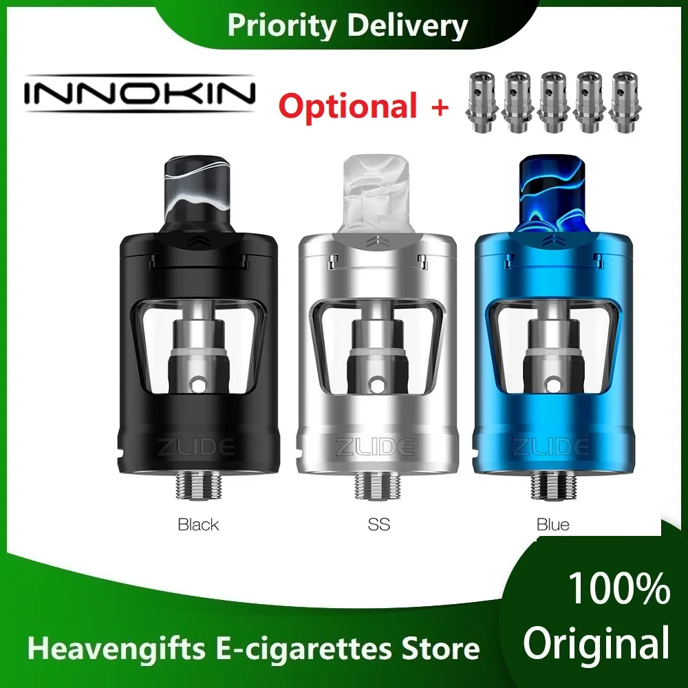 

Original INNOKIN Zlide Tube Tank 4ml Capacity 24mm diameter with Innokin Z Coil INNOKIN Zlide Tank e-cig vs Innokin Zenith Tank