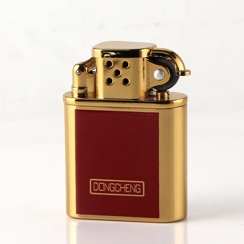 

Old Retro Grinding Wheel Open Fmale Small and Portable Lighter Simplicity Inflatable Metal Butane Gas Encendedores Men's Gift