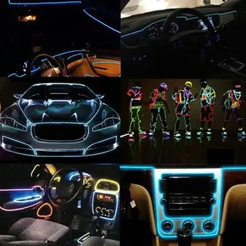 

Battery Operated Luminescent Neon 2.3mm LED Lights Glow Wire String Strip Rope EL Wire String Strip Rope Tube Red