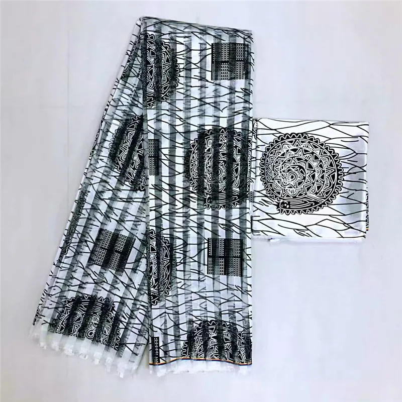 Горячая Распродажа, новое Африканское платье, 4 Ярда, органза, 2 ярда, лента, шелк, африканская леди, Анкара, одежда, платье