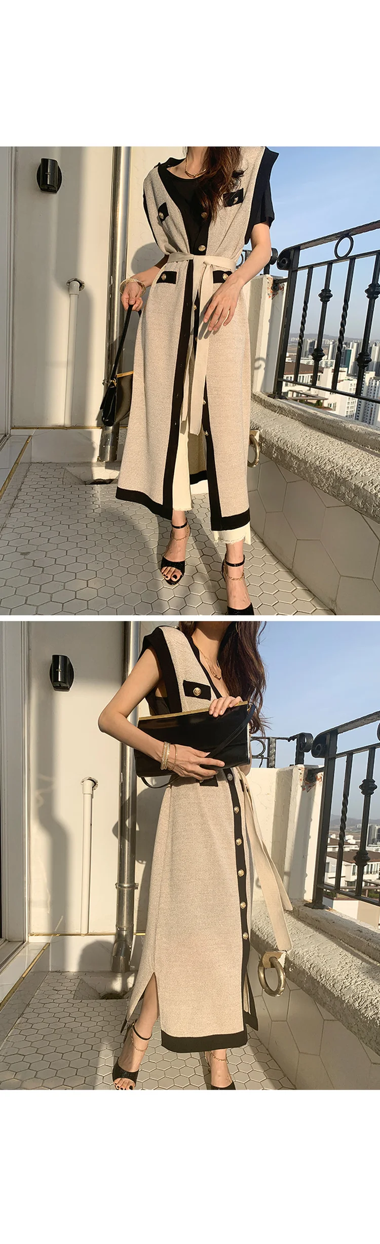 New Summer Sweater Women Dress Sleeveless Sweaters Knitted Dresses Womens Long Loose Maxi Oversize Knitting Robe Vestido