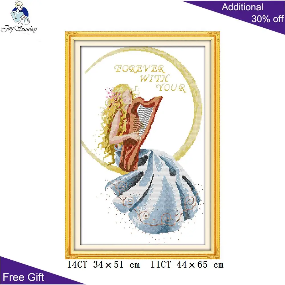 Joy Sunday Moon Фея украшение для дома R489 Счетный и штампованный красивая женщина в Луне