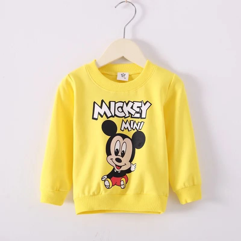 Детские толстовки с капюшоном для мальчиков и девочек желтый костюм с изображением медведя из мультфильма унисекс свитшоты для новорожденных, размер От 1 до 3 лет, одежда для малышей - Цвет: Mickey-Y