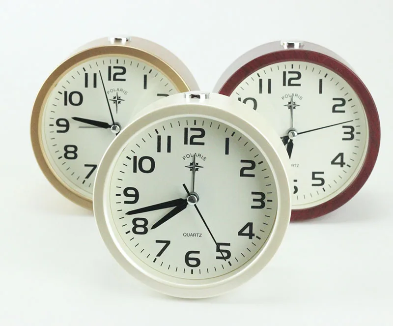 

Retro Electronic Desk Alarm Clock Plastic Round Simple White Small Watch Cube Silence Wecker Kinder House Decoration GG50nz